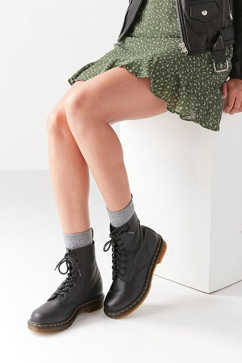 Dr. Martens Pascal Virginia 8-Eye Combat Boot Dr Martens Pascal, Doc Martens Outfits, Boots Leopard, Doc Martens Style, Martens Style, Doc Martens Outfit, Riding Boots Fashion, High Boots Outfit, Minako Aino