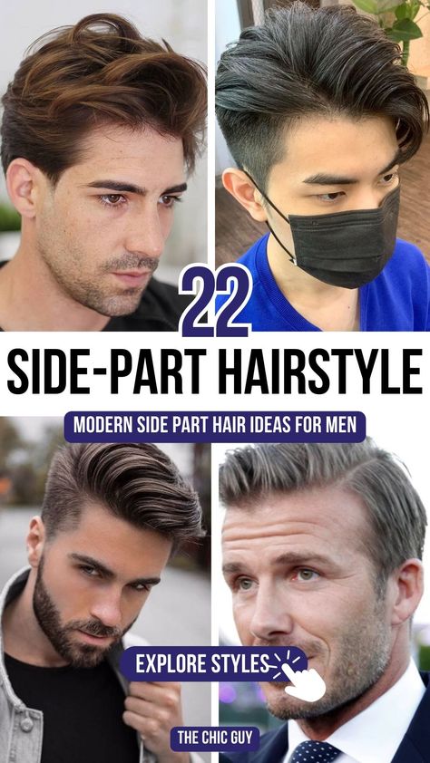 22 Stylish Side-Part Hairstyles Every Man Should Try Classic Side Part Men, Side Part Men, Side Part Haircut, Cortes De Cabello, Side Part Hairstyles, Mens Haircut, Perfect Hairstyle, Stylish Haircuts, Haircut Hairstyle