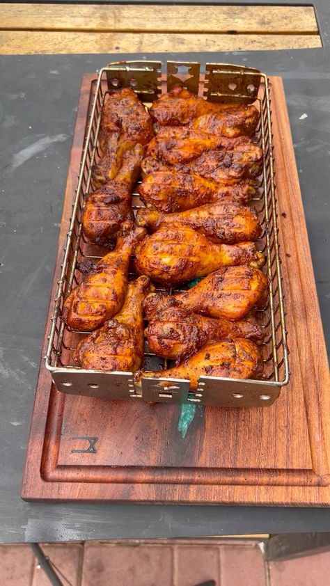 Achiote marinaded rotisserie chicken drumsticks | Achiote marinaded rotisserie chicken drumsticks | By Miguels cookingwithfire Miguels Cookingwithfire, Achiote Chicken, Chicken Bouillon, Chicken Drumsticks, Garlic Paste, Chicken Legs, The Chicken, Rotisserie Chicken, Tandoori Chicken