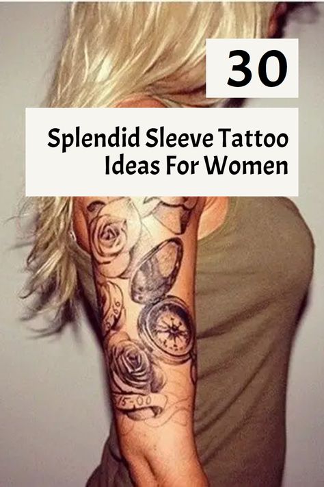 Feminine Upper Arm Tattoo Half Sleeves, Female Tattoo Arm Sleeve, Women Upper Sleeve Tattoo Ideas, Music Tattoo Sleeves Woman, Tattoo Ideas Sleeve Female Unique, How To Start A Tattoo Sleeve, Womens Sleeve Tattoo Ideas Unique Strength, Starting A Sleeve Tattoo Women, How To Start A Sleeve Tattoo For Women