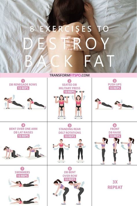 #backfat #getridof #workoutathome #womensworkouts #transformations Get rid of your lower back fat.  8 exercises to get rid of lower back fat for women. This exercise group helps to work out your back whilst giving your abs a tough time. This hits your whole back, making them great exercises to get rid of lower back fat!  See the before and after results and experience body transformation.  Workout at home or in the gym.  No equipment needed. Just click on the pin to see the full workout. Lower Back Fat, Back Fat Workout, Fitness Routines, Back Fat, Trening Fitness, At Home Workout Plan, Body Fitness, Fat To Fit, Back Exercises