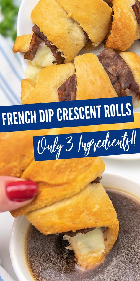 Simple Au Jus Recipe, String Cheese Recipes, Roast Beef Roll Ups, Easy Au Jus Recipe, Roast Beef Au Jus, Rolled Roast Beef, Kid Dinners, French Dip Crescents, Easy Crescent Roll Recipes