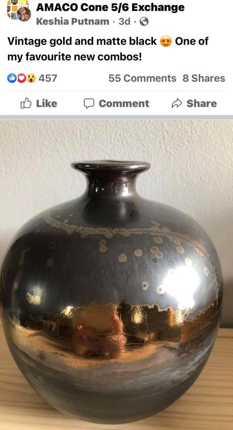 Metallic Pottery Glaze, Amaco Palladium Glaze, Palladium Glaze Combos, Amaco Palladium Glaze Combinations, Amaco Vintage Gold Glaze Combinations, Raku Glaze Recipes, Palladium Glaze Combinations, Palladium Glaze, Glaze Inspiration