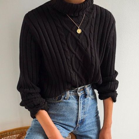 Fashionably Late, Pullover Outfit, Grunge Look, 가을 패션, Black Sweater, Fit Check, Looks Style, Mode Inspiration, Clothing Ideas