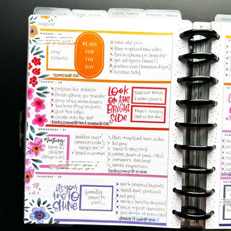 AFTER THE PEN 😀🌸🧡🩷💜📒 Agenda Planner - Horizontal Layout Colorful Florals theme Stickers: @the_happy_planner Washi: @daiso_usa @thewashitapeshop Markers: @mildliner_official Layout: @the_happy_planner #happyplannerbeforethepen #afterthepen #horizontalplannerlayout #horizontalplanner #happyplannerhorizontal #happyplanner #thehappyplanner #plannercommunity #happyplannerstickers #happyplannerclassic #teamhorizontal #showmeyourplanner #planner #creativeplanning #decorativeplanning #decorativepl... Planner Layout Weekly, Planner Horizontal Layout, Planner Weekly Layout, Planner Diy, Colorful Florals, Happy Planner Layout, Body Pump, Create Ads, Happy Planner Stickers