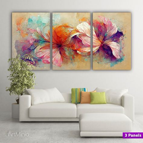 Boho Colors, Wall Art Bohemian, Flower Painting Canvas, Abstract Flower Painting, Number 8, Abstract Flower, Flower Canvas, Painting Canvas, Colorful Boho