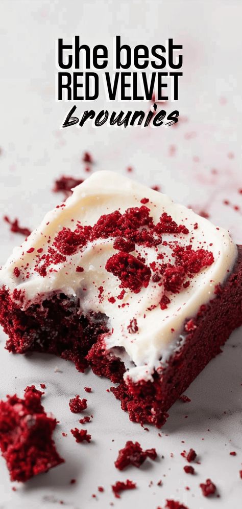 Red Velvet Brownies [55 Minutes] – Chasety Brownies Aesthetic, Red Velvet Brownies Recipe, Velvet Brownies, Red Velvet Brownies, Creamy Frosting, Pumpkin French Toast, Vanilla Buttercream Frosting, White Frosting, Elegant Desserts