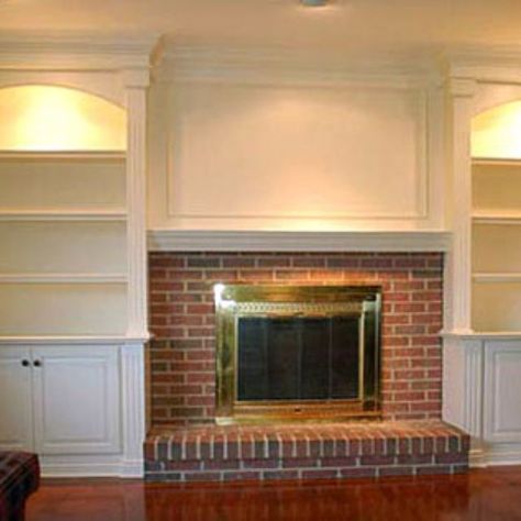 Bookshelves Around Fireplace, Fireplace Bookcase, Built In Bookshelves, Built In Around Fireplace, Fireplace Bookshelves, Built In Shelves Living Room, Fireplace Shelves, Fireplace Built Ins, Fireplace Remodel