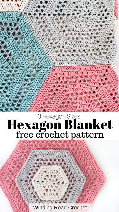 Hexagon Doily Crochet Pattern, Large Hexagon Crochet Pattern, Half Hexagon Crochet Pattern, Octagon Granny Square Patterns, Free Hexagon Crochet Patterns, Crochet Hexagon Diagram, Hexagon Granny Square Pattern, Crochet Hexagon Pattern, Crochet A Hexagon