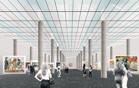 Gallery of Rem Koolhaas to Lead OMA's Transformation of the New Tretyakov Gallery in Moscow - 3 Oma Architecture, Collage Architecture, Concrete Architecture, Rem Koolhaas, Interior Design Sketches, Architecture Collage, Interior Sketch, Famous Architects, Landscape Plans