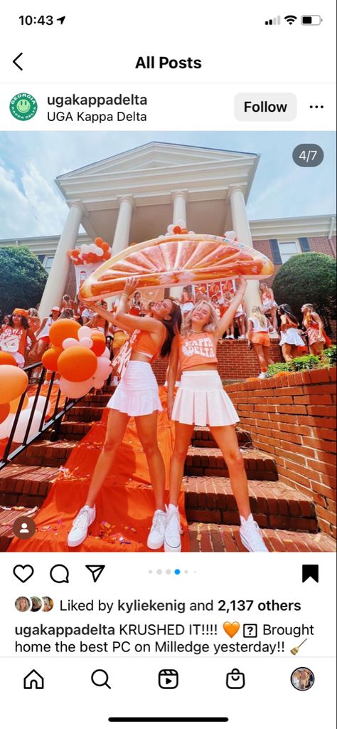 Orange Crush Bid Day Theme, Fruit Bid Day Theme, Sorority Work Week Themes, Work Week Themes Sorority, Axo Canvas, Big Little Reveal Themes, Sorority Work Week, Rush Themes, Sorority Themes