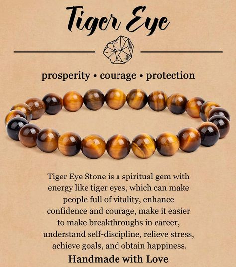 Tiger Eye Bracelet Meaning, Beads Meaning, Manifestation Prayer, Healing Crystals For You, Intention Bracelets, Increase Confidence, Mala Jewelry, Tiger Eyes, Healing Gemstone Bracelets