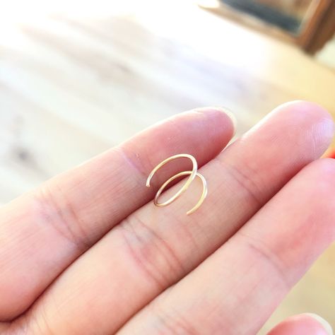 Spiral Nose Ring, Nose Ring Gold, Rose Gold Nose Ring, Double Nose Ring, Single Piercing, Unique Nose Rings, Nose Ring Jewelry, Gold Nose Hoop, Gold Nose Ring