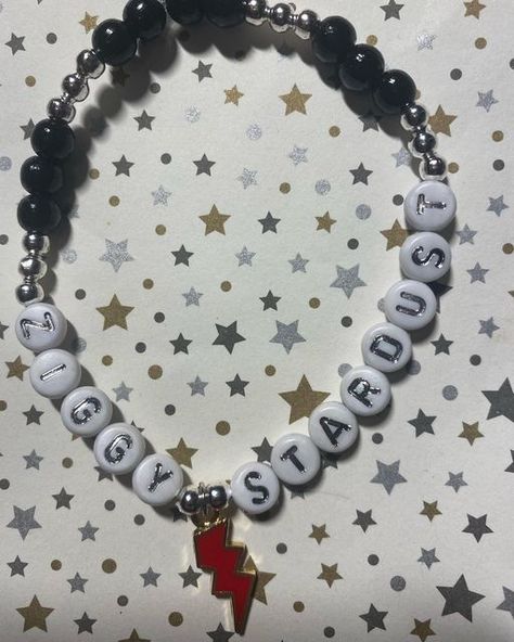 David Bowie Jewelry, David Bowie Bracelet, David Bowie Glam Rock, Rock Bracelets, Bowie Ziggy Stardust, David Bowie Ziggy Stardust, David Bowie Ziggy, Glam Jewelry, Bracelet Inspo