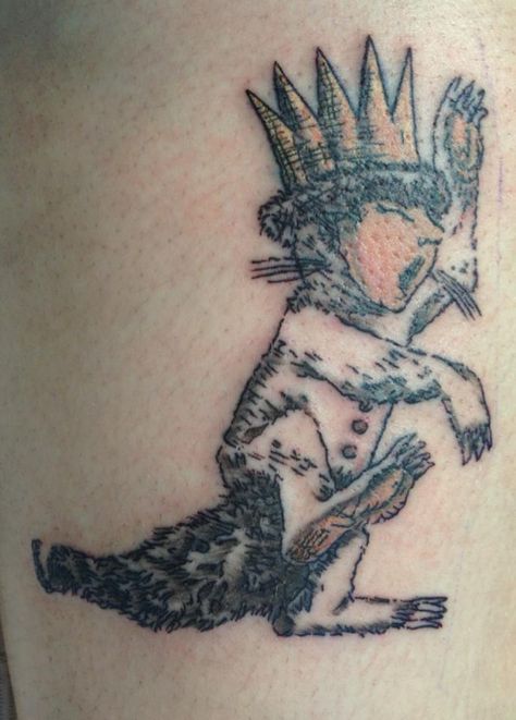 Where the wild things are tattoo (max) Tattoo Lower Leg, Wild Things Are Tattoo, Tattoo Color, Leg Tattoo, Line Work, Word Tattoos, Lower Leg, Wild Things, Animal Tattoos