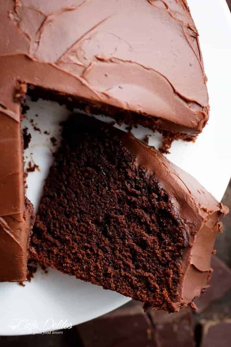 Fudgy Chocolate Cake, Kek Coklat, Amazing Chocolate Cake Recipe, Cake Cafe, Easy Chocolate Cake, Chocolate Fudge Cake, Best Chocolate Cake, Fudge Cake, Chocolate Cake Recipe