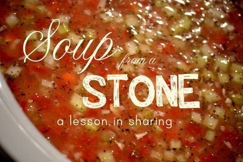 I was working on a batch of Stone Soup today, and thought it might be time to dig up, dust off, update, and reshare my favorite Stone Soup lesson from three years ago.  It’s a great way to st… Stone Soup Recipe, The Fable, Stone Soup, Thanksgiving Preschool, Food Crafts, Cooking With Kids, Soup Recipe, 1st Grade, Soups And Stews