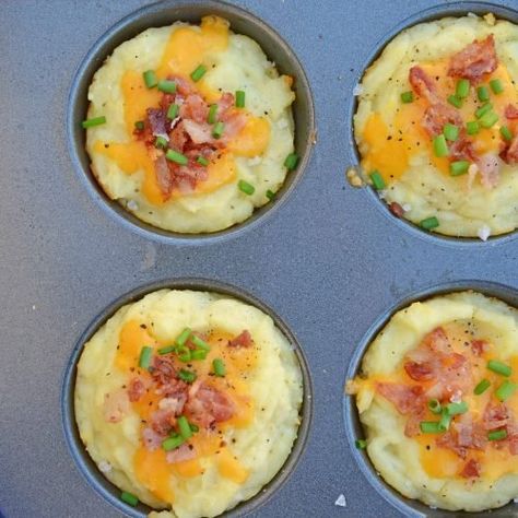 Mashed Potato Cups, Cheesy Potato Gratin, Potato Cups, Potatoes Loaded, Mashed Potato Balls, Potatoe Recipes, Potato Muffins, Leftover Potatoes, Loaded Mashed Potatoes