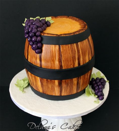 Wine Barrel Wedding Cake, Wine Theme Cakes, Barrel Wedding Cake, Wine Wedding Cake, Ice Age Cake, Ice Skating Cake, Maleficent Cake, Ben 10 Cake, Mad Hatter Cake