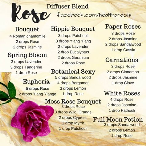 Scent Recipes, Rose Blend, Essential Oil Perfume Blends, Eo Blends, Essential Oil Perfumes Recipes, Doterra Recipes, Doterra Diffuser, Floral Essential Oils, Doterra Diffuser Blends