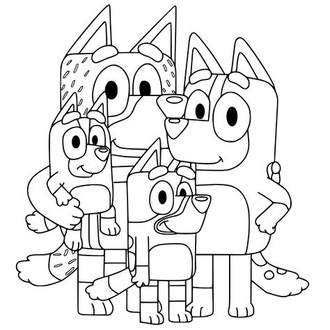 Bluey Coloring Pages - Best Coloring Pages For Kids Bluey Coloring Pages, Fargelegging For Barn, Fathers Day Coloring Page, Family Coloring Pages, Birthday Coloring Pages, Family Coloring, Easy Coloring Pages, Cartoon Coloring Pages, Halloween Coloring Pages