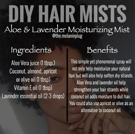 Diy Hair Mist, Apricot Hair, Homemade Hair, Hair Mist, Aloe Vera Juice, Diy Hair, Lavender Oil, Diy Hairstyles, Aloe Vera