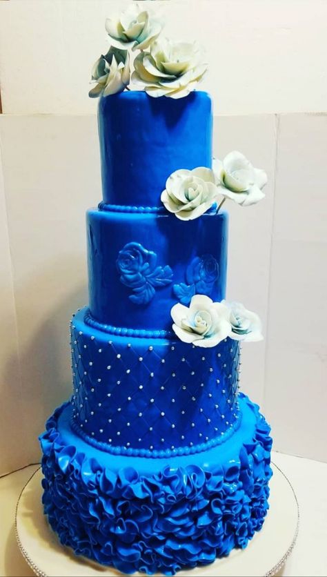 4 Tier Wedding Cake Elegant, Wedding Cake 4 Tier, Wedding Cake Elegant, Cake Elegant, 4 Tier Wedding Cake, Wedding Cakes Blue, Elegant Wedding Cakes, Blue Pin, Tiered Wedding Cake