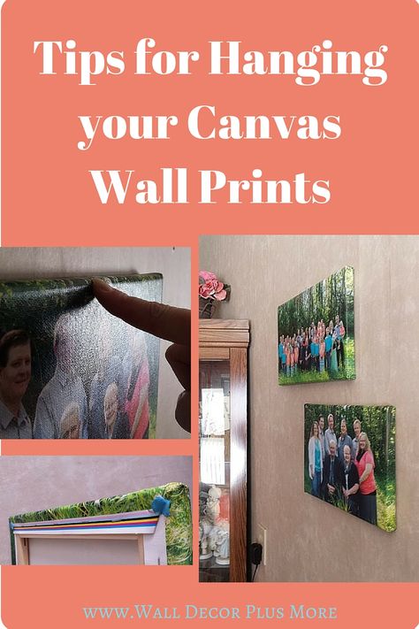 How To Hang Canvas Pictures, How To Hang A Canvas On The Wall, Hanging Canvas Pictures Display Ideas, How To Hang Canvas On Wall, Colorful Canvas Paintings, Photo Wall Display, Canvas Gallery Wall, Family Photo Wall, Family Theme