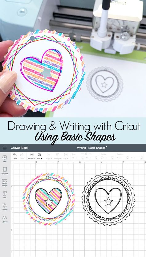 Drawing and using Patterns with basic shapes in Cricut Design Space Cricut Drawing Projects, Pen Projects, Space Lessons, Cricut Help, Silhouette Diy, Pretty Fonts, Cricut Expression, Drawing Projects, Diy Cricut