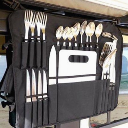 Vw California Beach, Camping Gear Checklist, Camper Awnings, Camping Accesorios, Camper Organization, Kombi Home, Retro Camping, Trailer Life, Utensil Storage