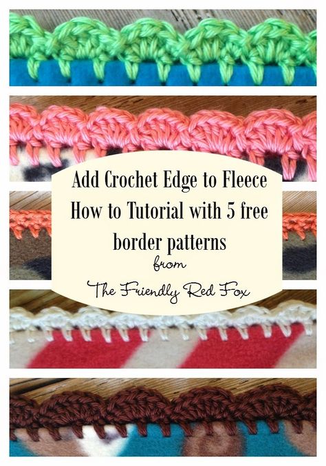 Ultimate Blanket/Quilt roundup (over 200!) and Luke’s Loves!                                                                                                                                                                                 More Crochet Square Edging, Fleece Blanket Edging, Blanket Edging, Picot Crochet, Crocheted Edging, Fleece Projects, Crochet Blanket Edging, Friendly Fox, Fox Crochet