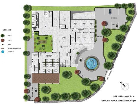 Shopping Mall Site Plan, Shopping Mall Floor Plan Architecture, Mall Floor Plan Layout, Commercial Complex Plan, Lobby Plan, Mall Architecture, Site Plan Rendering, Diy Mirror Decor, Basement Parking