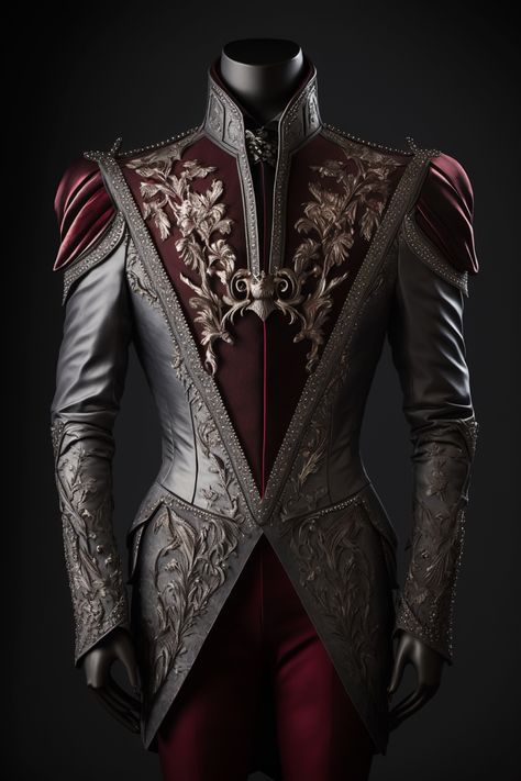 Fantasy Ball Male Outfit, Fantasy Suit Design, Fantasy Wedding Suit, Knight Outfit Men, Royal Suits For Men, Regal Suit, Fantasy Suits Male, Fantasy Fashion Male, Fantasy Suit