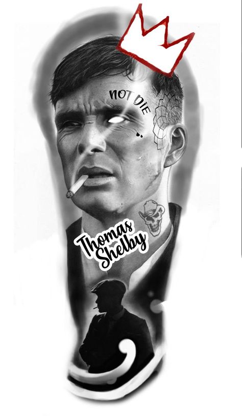 Thomas Shelby Tattoo Design, Thomas Shelby Tattoo, Shelby Tattoo, Finger Tattoos Words, Year Tattoo, Dove Tattoo Design, Pop Art Tattoos, Animal Sleeve Tattoo, Portrait Tattoos