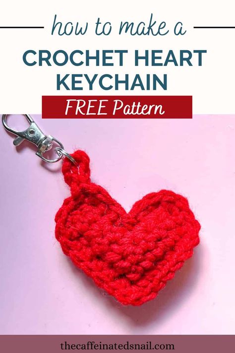 Add a bit of love and cute decoration to your backpack or bag by adding a crochet heart keychain to the zipper! My Crochet Heart Keychain Pattern is easy for beginners to understand and can be made in just a few minutes! Easy Crochet Heart Free Pattern Simple, Crochet Keychains Easy, Crochet Heart Keychain Pattern Free, Crochet Heart Keychain, Keychain Hook, Keychain Pattern, Heart Crochet, Crochet Heart Pattern, Crochet Chain