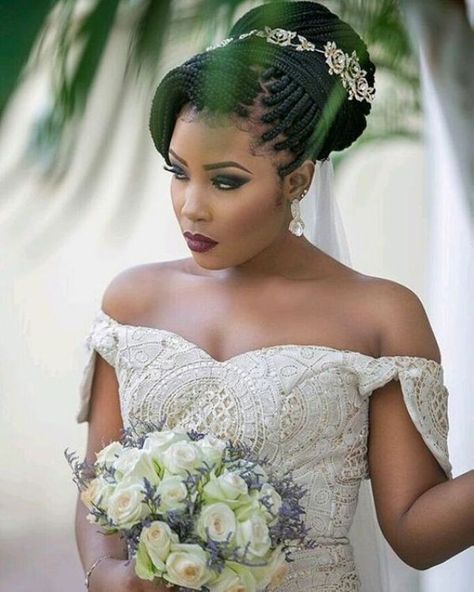 100+ Romantic MEDIUM BOX BRAIDS Designs for You - Curly Craze Braids Bridal Hairstyles, Bridal Hair Chain, Natural Hair Wedding, Bridal Hairstyles With Braids, Black Wedding Hairstyles, Natural Wedding Hairstyles, Medium Box Braids, Bridal Braids, Wedding Braids