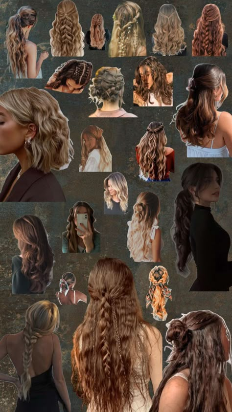 Cute Hairstyles With Wavy Hair From Braids, Hairbraidstyles For Long Hair, Cute Hair Styles 2023, Braid Waves Hairstyles, Hair Styles Hair Down, Hair Inspo For Curly Hair, Cute Wet Hairstyles, Curly Wavy Hair Styles, Hair Ideas For Brown Hair