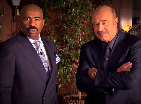 Dr. Phil and Steve Harvey Face the ''Biggest Showdown in Daytime History''?Who Has the Best Mustache?