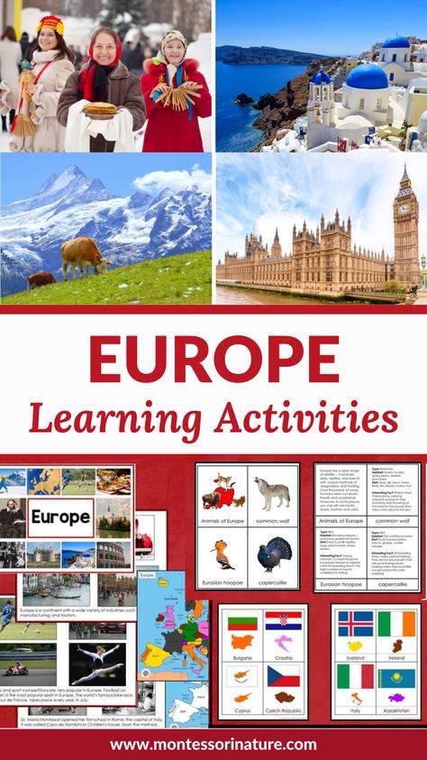 Europe Geography Activities, Continents Activities, Nature Printables, Montessori Shelf, Big Puzzles, Practical Life Activities, Europe Continent, World Geography, Stunning Landscapes