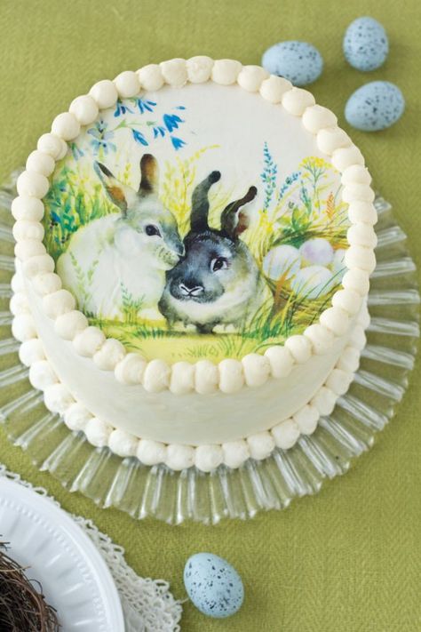 How To Use Wafer Paper On A Cake | Fancy Flours: Where Bakers Bloom No Fail Sugar Cookie Recipe, Airbrushed Cakes, Easter Baking Ideas, Easter Cupcakes Easy, Paper Cake Topper, Easter Theme Party, Cake Classic, Bunny Theme, Wafer Paper Cake