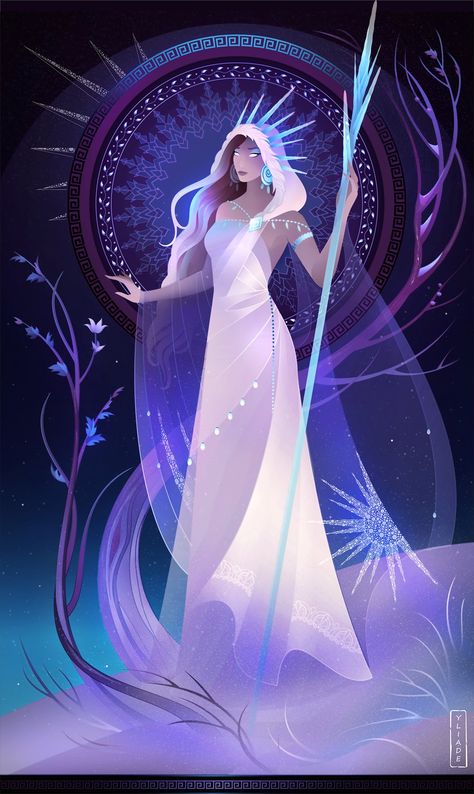 Nix, deusa do inverno Greek Goddess Art, Greek Gods And Goddesses, Greek Mythology Art, Mythology Art, Goddess Art, Fete Anime, Egyptian Gods, 판타지 아트, Greek Goddess