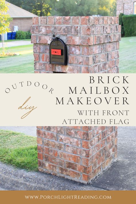 Brick Mailbox Number Ideas, Brick Mailbox Makeover, Brick Mailbox Numbers, Diy Brick Mailbox How To Build, White Brick Mailbox Ideas, Brick Mailbox Landscaping, Brick Mailbox Ideas Curb Appeal, Mail Box Ideas Curb Appeal, Mailbox Landscaping Curb Appeal