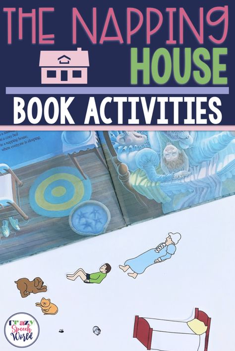 The Napping House Book Activities Napping House Activities, Sped Activities, October Preschool, The Napping House, Retelling Activities, Activities For Speech Therapy, All About Me Preschool, Speech Therapy Games, Preschool Speech