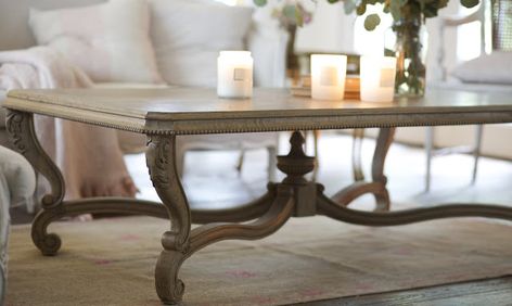 Charming French Style Tables -  Sometimes you bump into something that instantly speaks your design language.   Maybe it is a certain color or the rustic finish something ... Country Style Coffee Table, French Country Coffee Table, Country Coffee Table, Wrought Iron Accessories, French Coffee Table, Classic Coffee Table, Pretty Furniture, French Country Living, Style Bedding