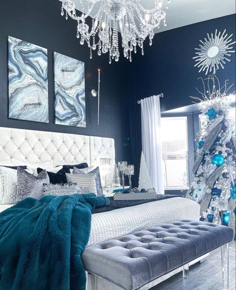 Baby Blue Bedroom Ideas, Black Grey And White Bedroom, Sky Blue Bedroom, Baby Blue Bedroom, Classy Bedroom Ideas, Classy Bedroom Ideas For Women, Bedroom Pallet, Fabulous Living Room Decor, Grey And White Bedroom