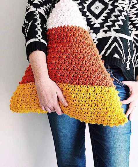 Excited to share this item from my #etsy shop: Candy Corn Pillow Pattern/Stuffed Candy Corn/Crochet Candy Corn Artsy Crochet, Candy Corn Pillow, Corn Crafts, Corn Crochet, Crochet Fall Decor, Crochet Dreams, Macrame Mirror, Crafty Decor, Fall Crochet Patterns