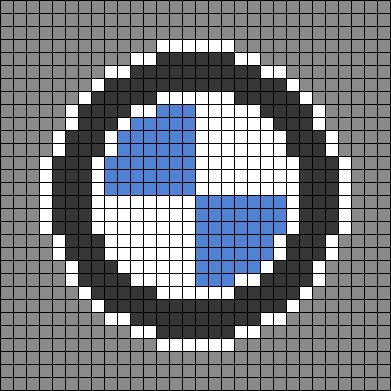 Alpha pattern #91871 | BraceletBook Pixel Art Cars Logo, Pixel Art Logo Design, Bmw Pixel Art, Cute Small Pixel Art, Small Pixel Art Ideas, Simple Alpha Patterns, Pixel Art Logo, Bmw Keychain, Pixel Car