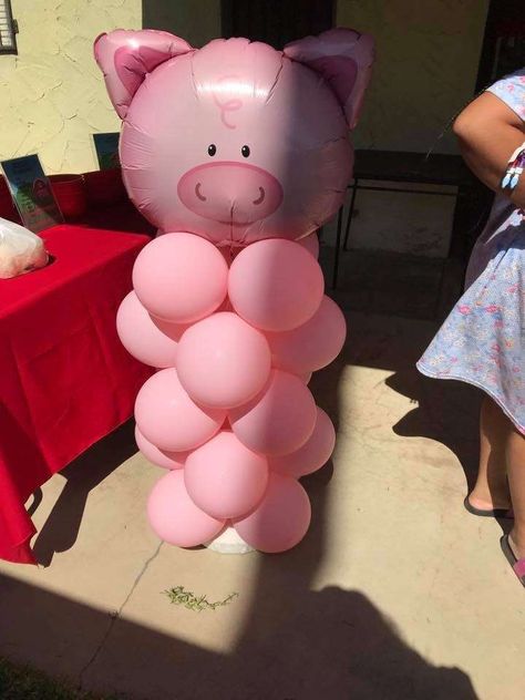 Farm Party! Birthday Party Ideas | Photo 22 of 22 | Catch My Party 1st Birthday Pig Theme, Piggy Party Ideas, 3rd Birthday Farm Theme, Piggy Birthday Party Ideas, Petting Zoo Birthday Party Ideas, Piglet Birthday Party, Farm 2nd Birthday Party, Pig First Birthday, Pig Party Decorations