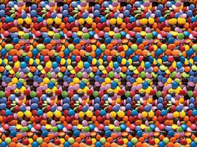 skittle balls Magic Eye Posters, 3d Stereograms, Learn Magic Tricks, Optical Illusions Pictures, Magic Eye Pictures, Eye Illusions, Magic Illusions, Illusion Pictures, Eye Tricks