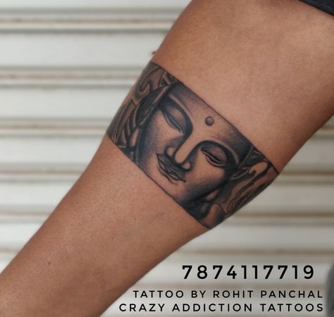 Tattoo by Rohit Panchal at Crazy Addiction Tattoos, Vadodara Gujarat © 2019 Gautam Buddha Tattoo, Tattoo Band, Buddha Tattoo Design, Forearm Band Tattoos, Gautam Buddha, Band Tattoo Designs, Buddha Tattoo, D Tattoo, Studio Background Images